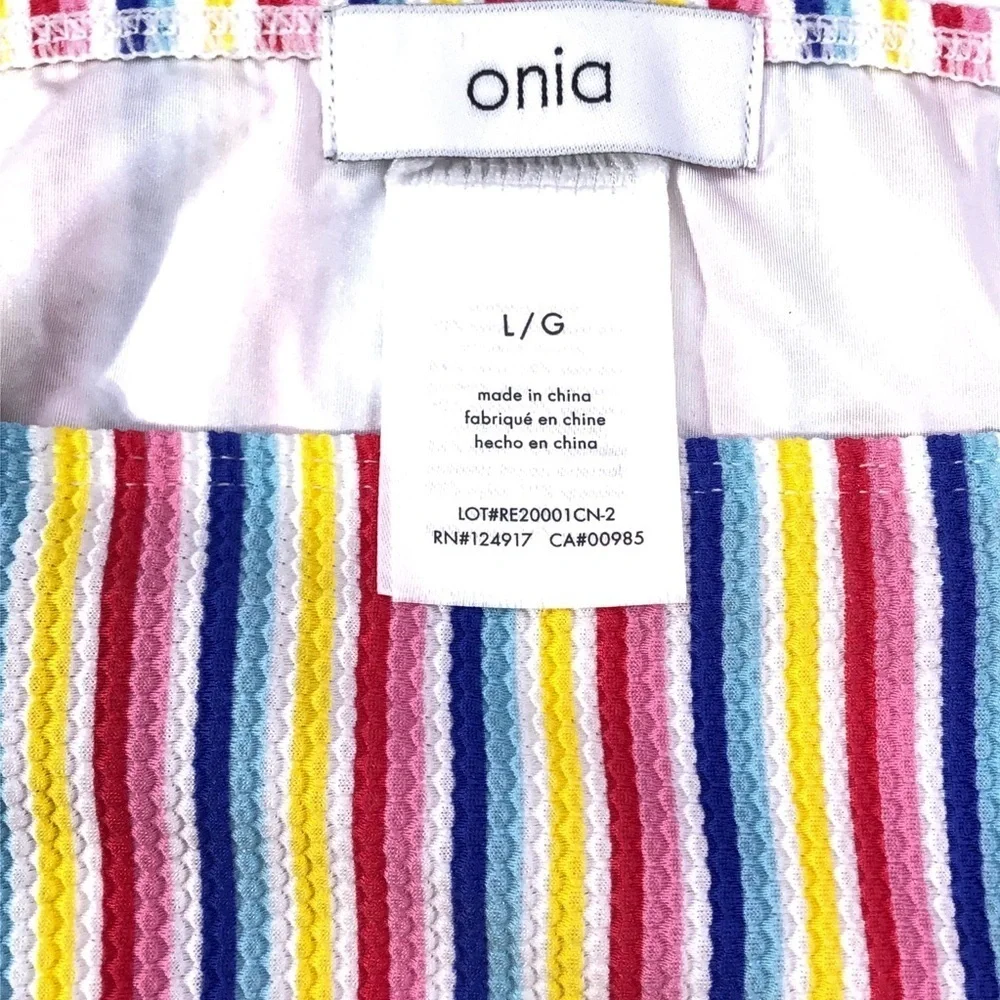 ONIA Rainbow Stripe Bikini Swim Bottom L